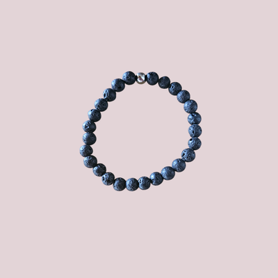 Pulsera de lava volcánica 6mm - Energía vital y enraizamiento