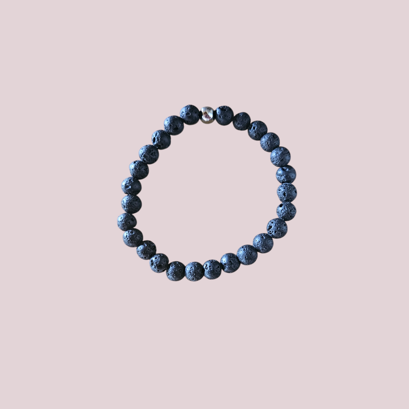 Pulsera de lava volcánica 6mm - Energía vital y enraizamiento