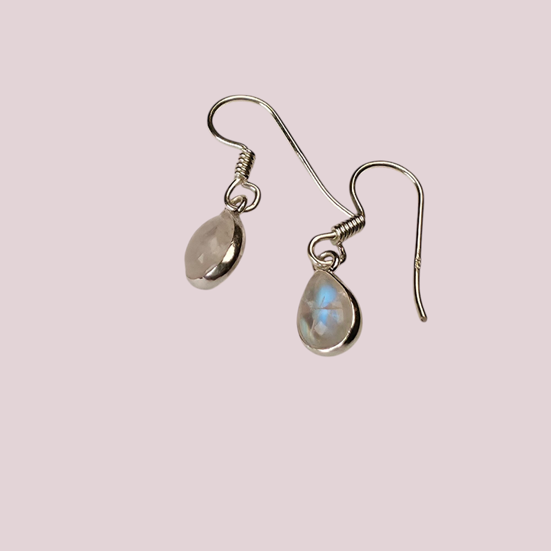 Caravanas Piedra de la luna (plata 925)