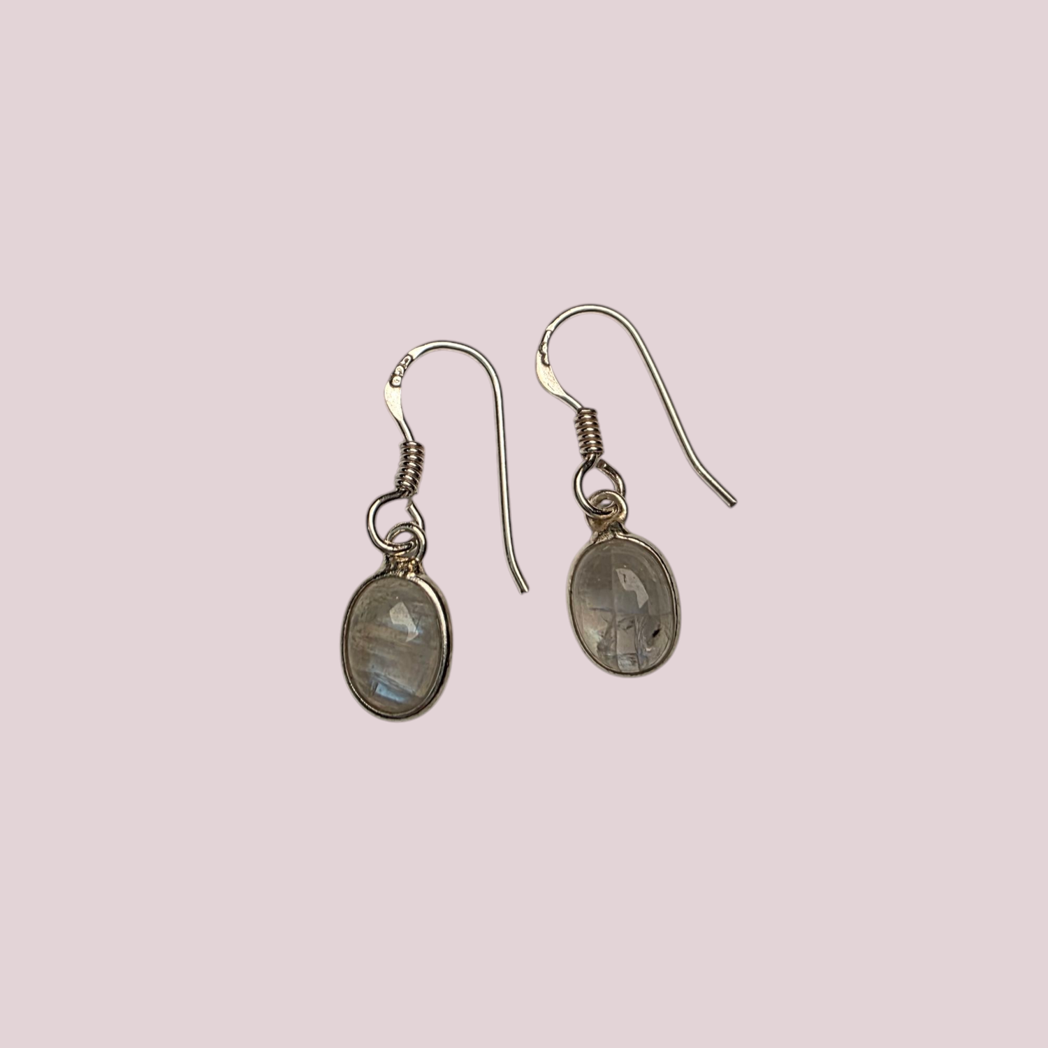 Caravanas Piedra de la luna (plata 925)