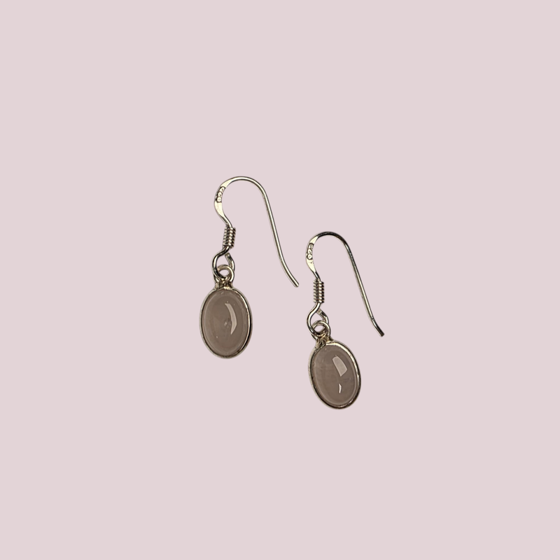 Caravanas Cuarzo Rosa plata 925