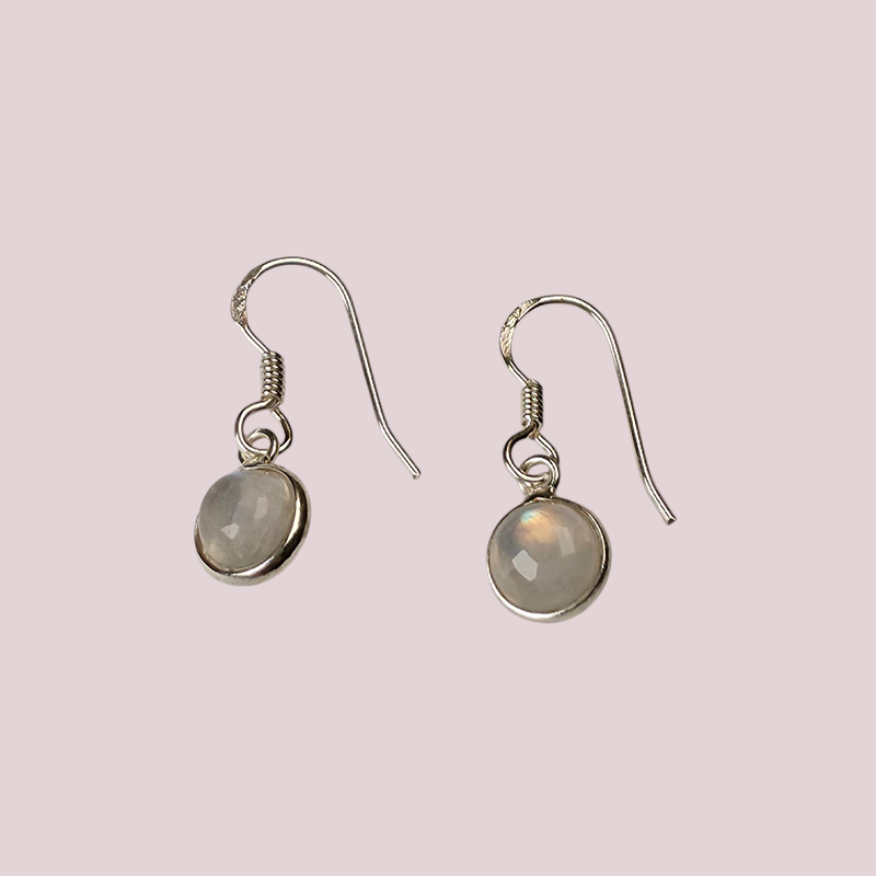Caravanas Piedra de la luna (plata 925)