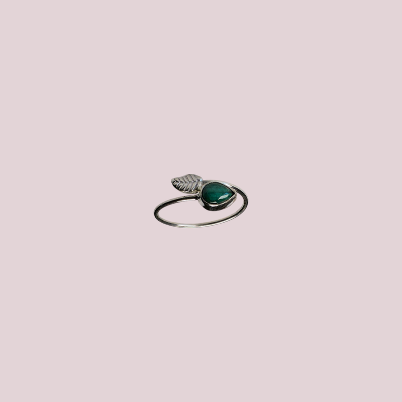 Anillo Malaquita plata 925 (20mm ajustable)