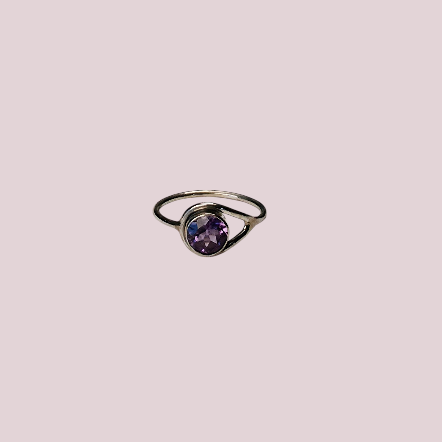 Anillo Amatista Plata 925 (15 mm )
