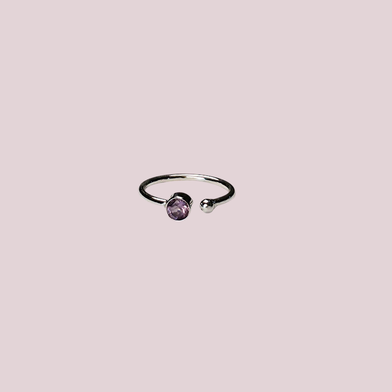Anillo Amatista plata 925 (18mm)