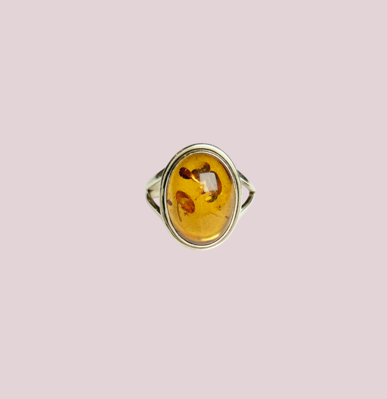 Anillo Ambar baltico (plata 925) 18.5mm