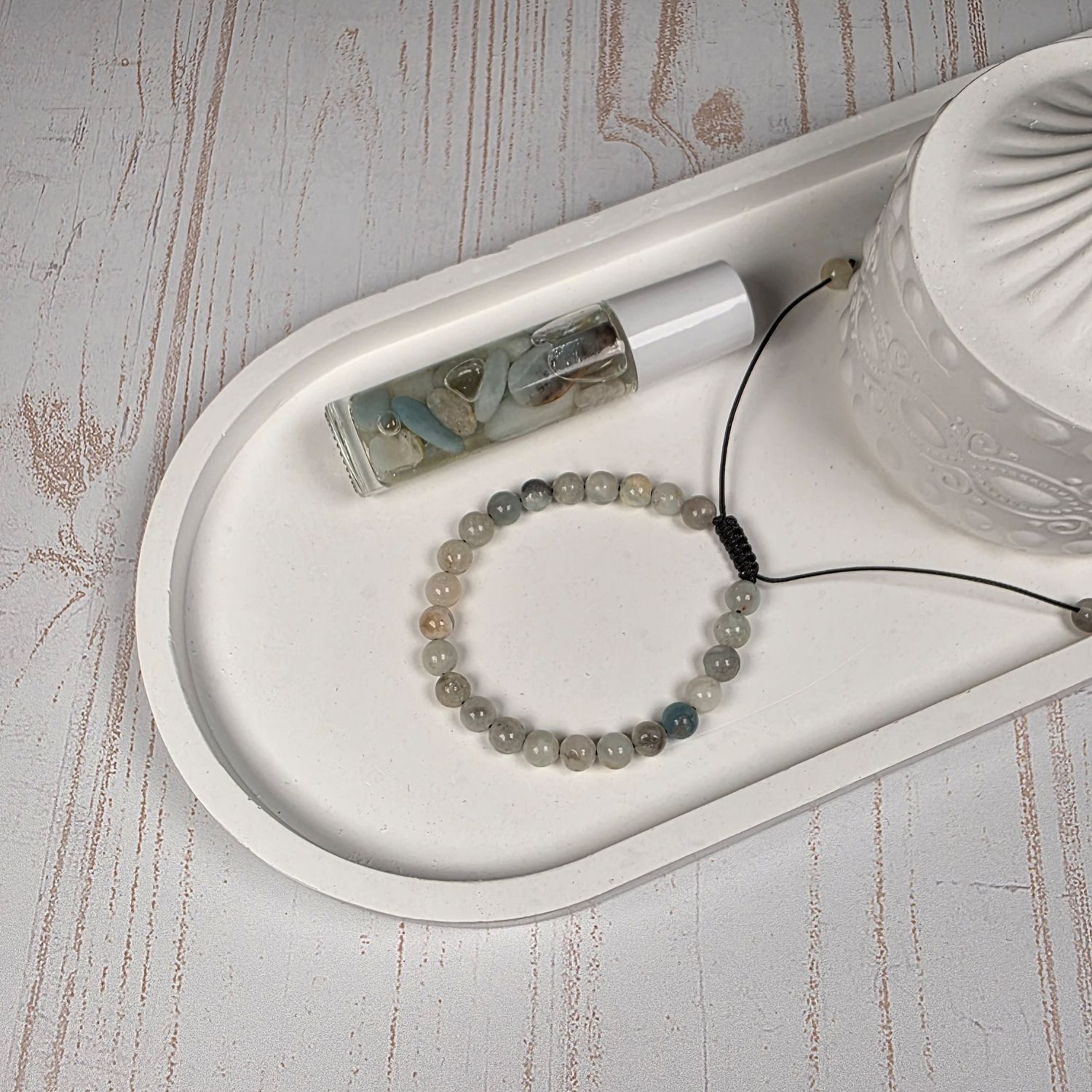 Kit Ritual de Serenidad Amazonita Roll on y pulsera - Promueve la calma y la tranquilidad interior
