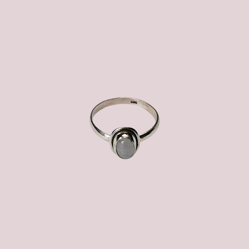 Anillo Piedra de la luna Plata 925 (17.5 mm)