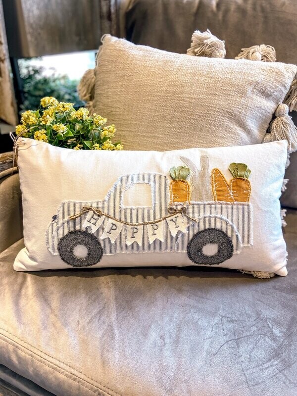 Mudpie Bunny Truck Pillow