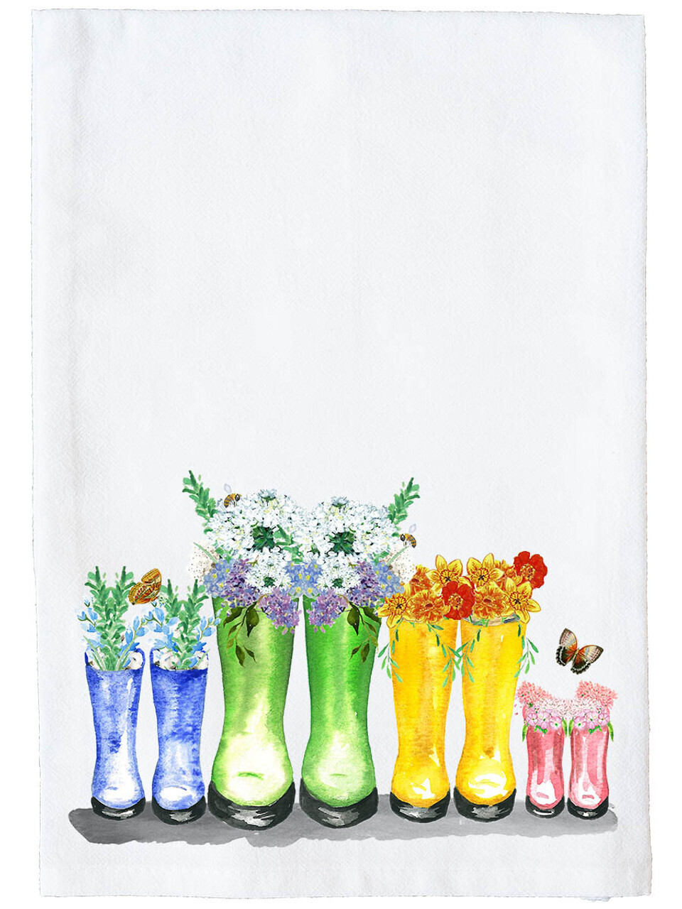Multi Floral Rubber Boots Kitchen Towel