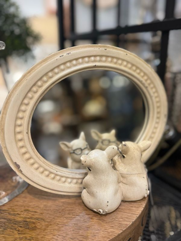 8.75” Pig With Glasses Mirror