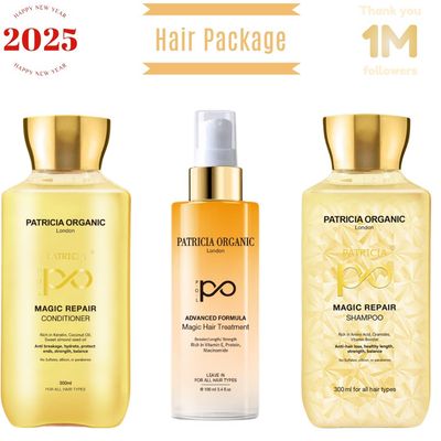 البكج الذهبي للشعر من باتريشيا (شامبو وبلسم وسيروم)