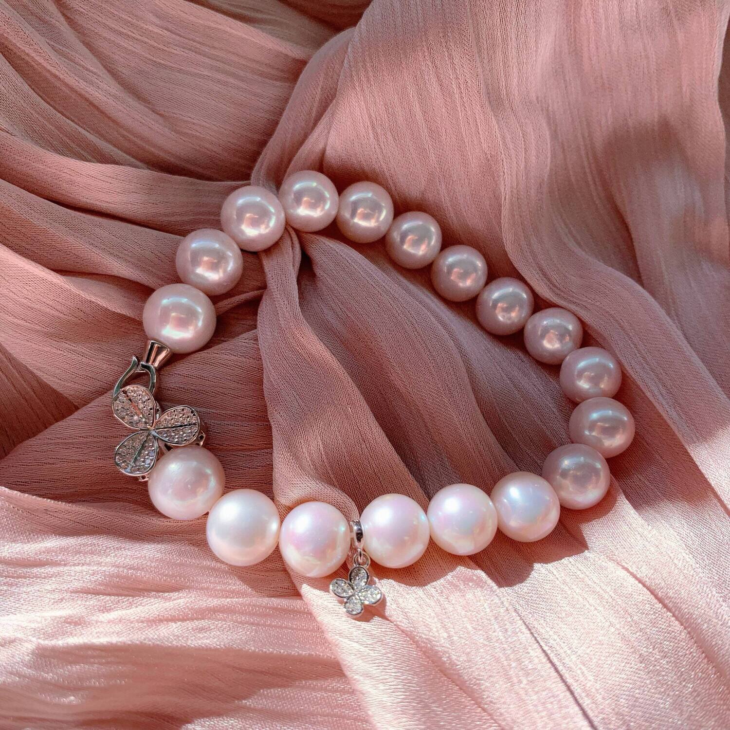 Freshwater Pearl bracelet, genuine freshwater Pearl bracelet, 10-11 mm freshwater Pearl, bridal bracelet, wedding bracelet, all nacre pearl