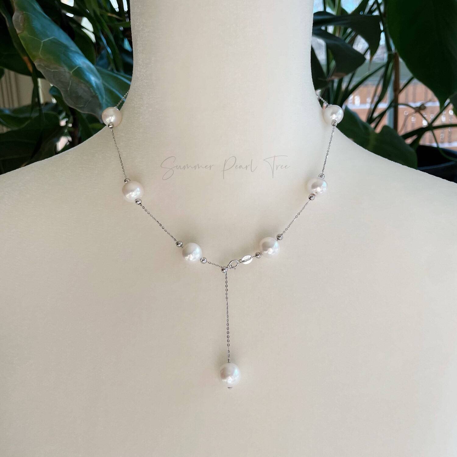 4-in-1 necklace, Multi-wear necklace, Stationed pearl necklace, gift for her, wedding necklace, bridal necklace, freshwater pearl necklace