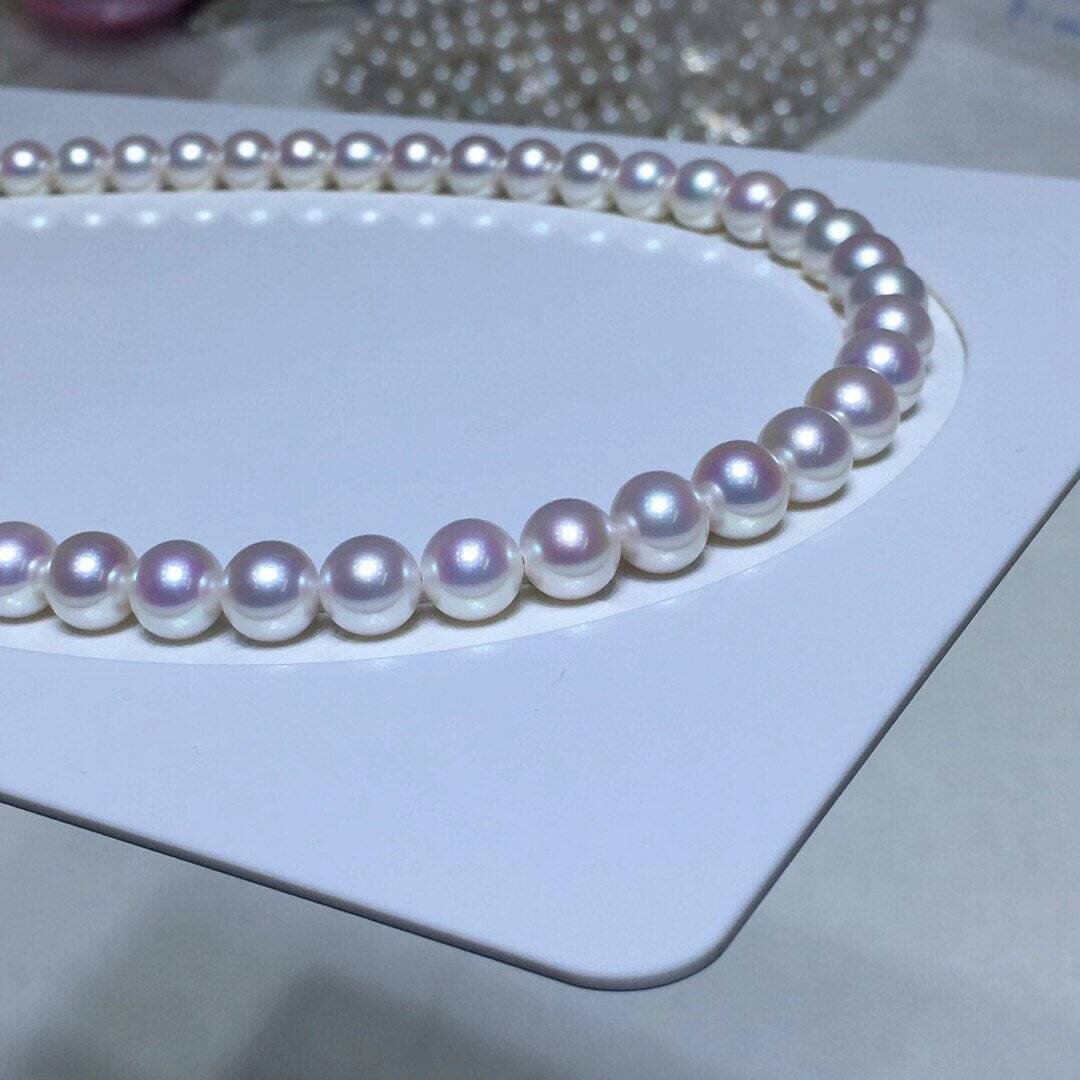 9-10mm pearl necklace, genuine freshwater pearl, RARE find, very precious, all nacre pearl