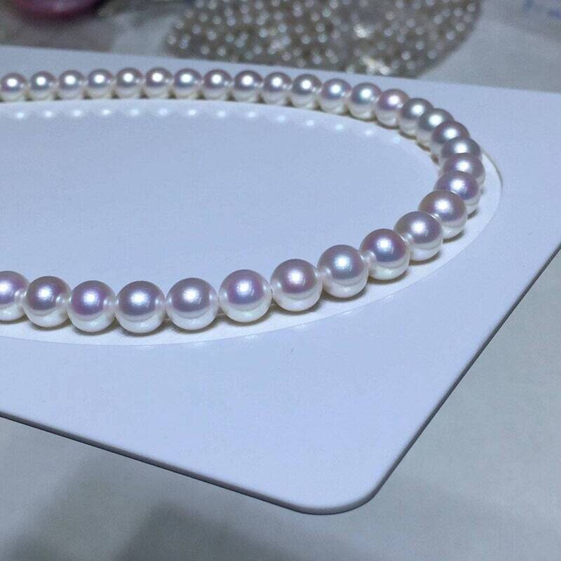 9-10mm pearl necklace, genuine freshwater pearl, RARE find, very precious, all nacre pearl