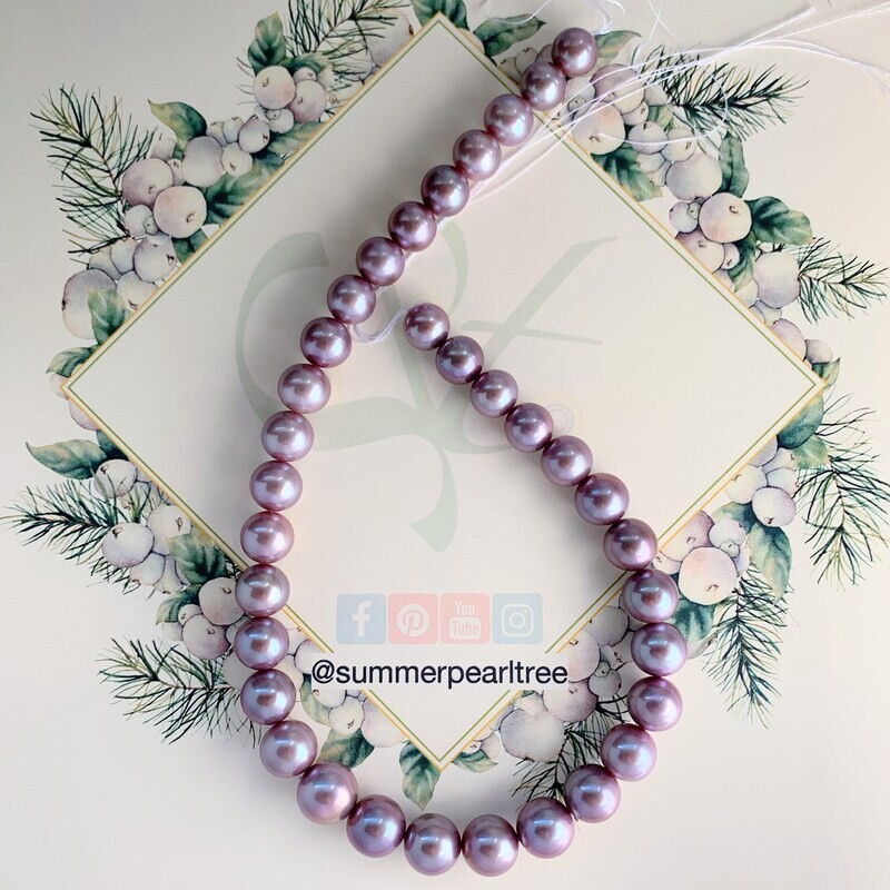 RARE find! Edison pearls, Velvet freshwater pearls, genuine freshwater pearls, lavender pearl necklace, 11-14mm pearl necklace