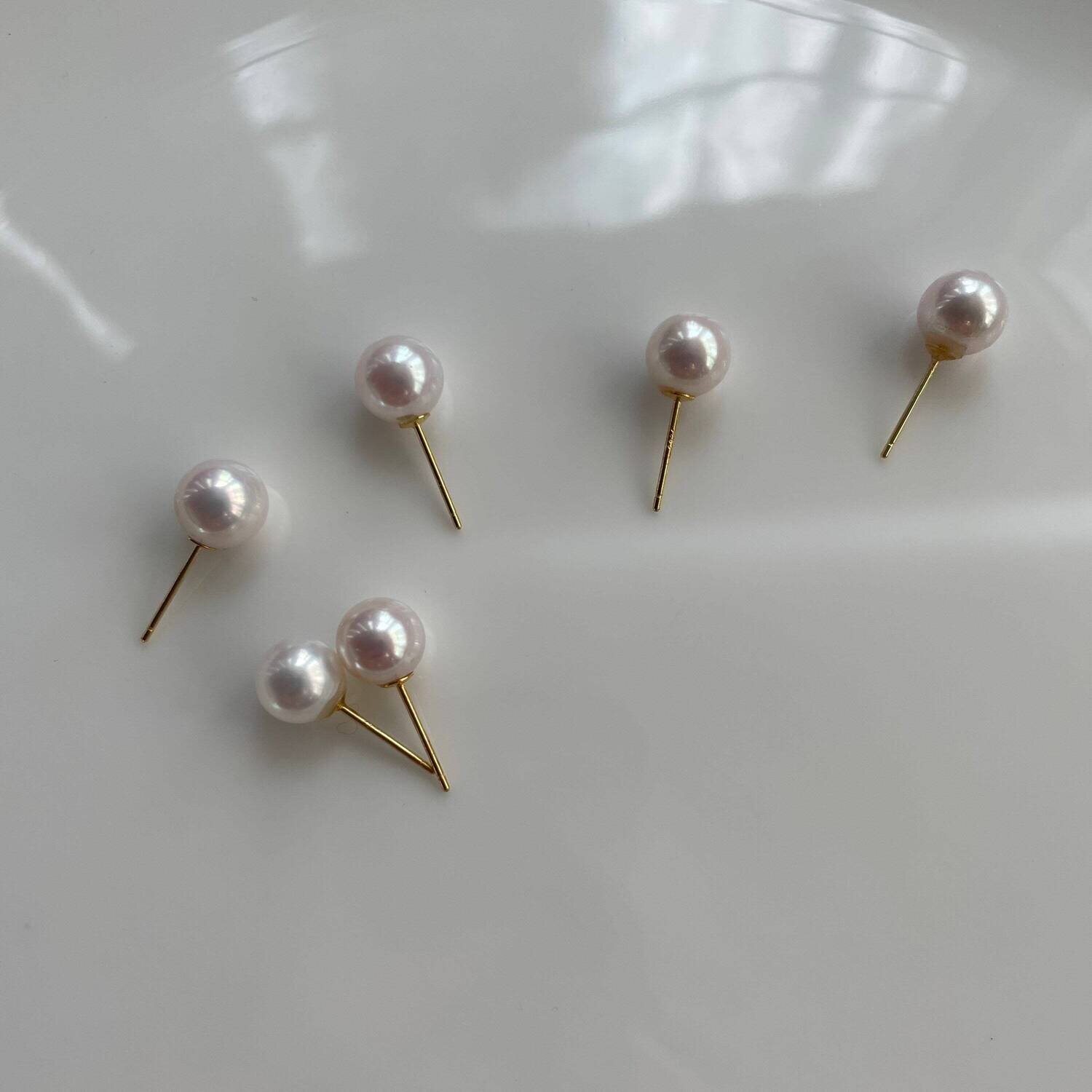 Pearl stud earrings, gift for her, high quality pearl earrings, mirror luster pearl earrings, gold filled earrings, gold filled pearl