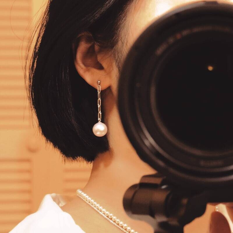 Sterling silver chain pearl dangle earrings, pearl drop earrings, pearl earrings dangle, bridal earrings, gift for her, genuine freshwater