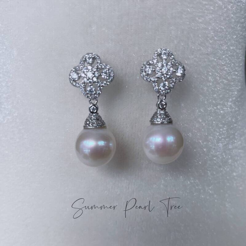 Freshwater Pearl earrings dangle, pearl earrings drop, dainty earrings, gift for her, bridal earrings, wedding pearl earrings, AAAAA grade