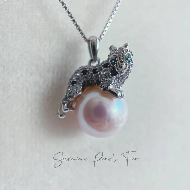 AAAAA pearl pendant, leopard pearl pendant, high quality pearl necklace, gift for her, unique choker, chic choker, special pendant choker