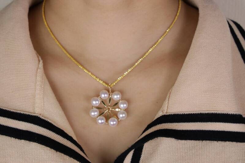 Pearl pendant necklace, gift for her, high quality pearl jewelry, pearl pendant choker, genuine freshwater pearl necklace, unique design