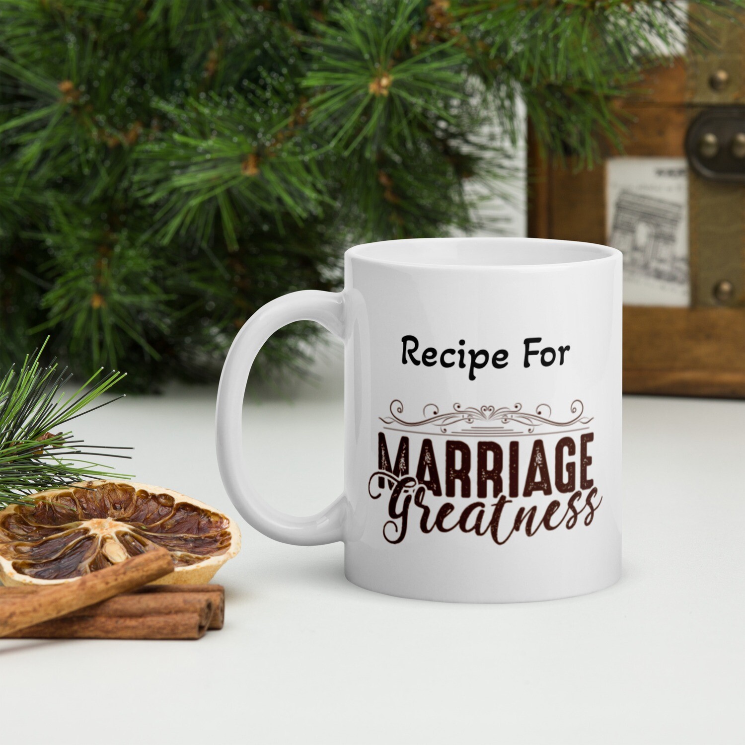 Recipe for Marriage Greatness white glossy coffee mug for both men and women