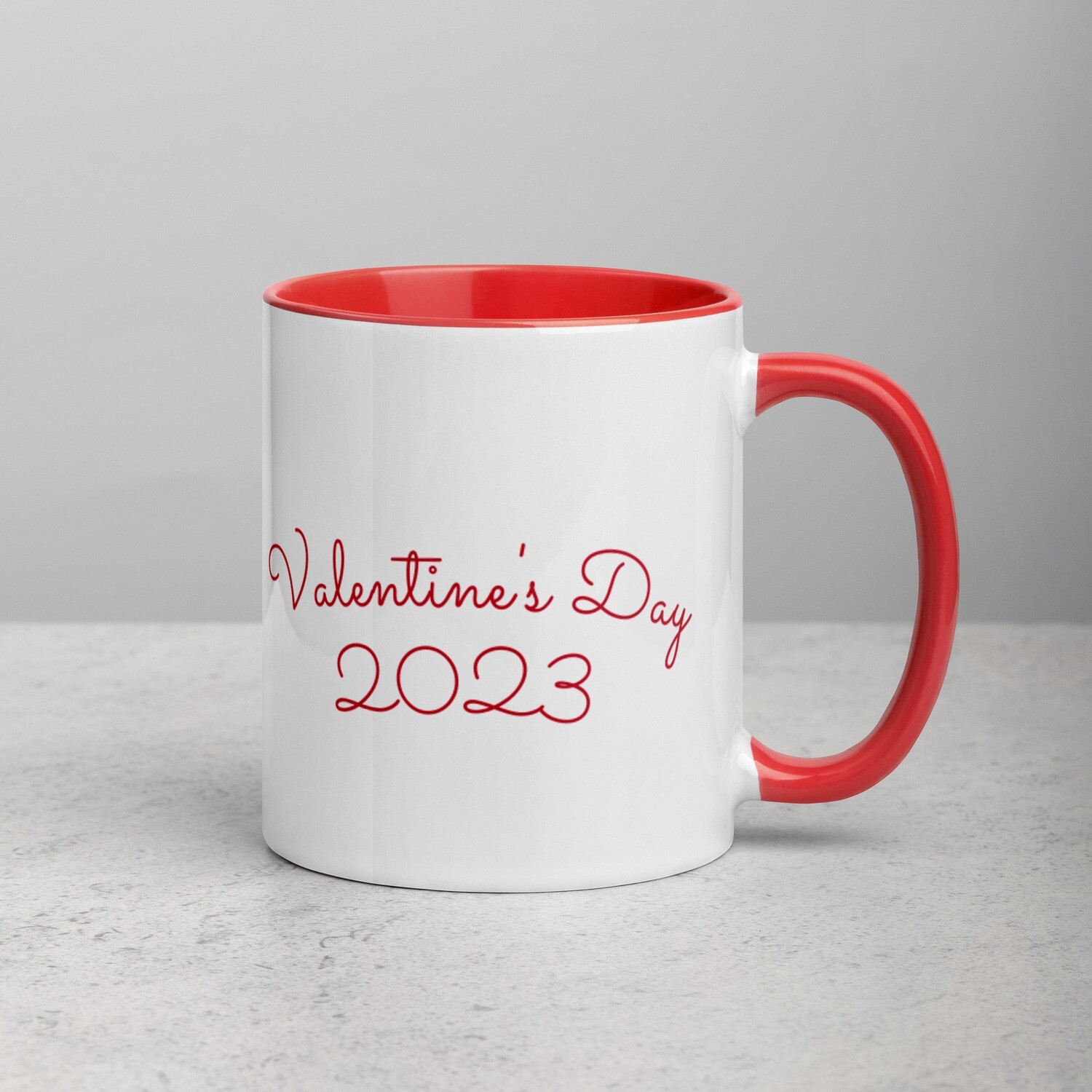 Valentine's Day Christian Coffee Mug with Red Color Inside & On The Handle