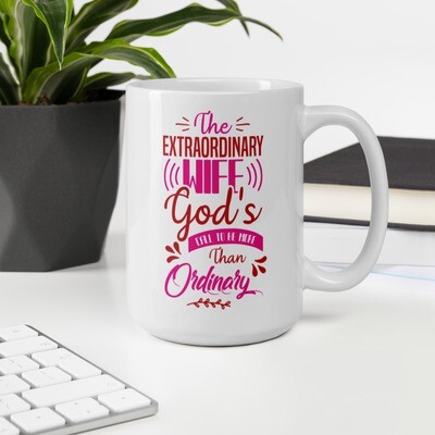 The Extraordinary Wife White Glossy Christian Coffee Mug