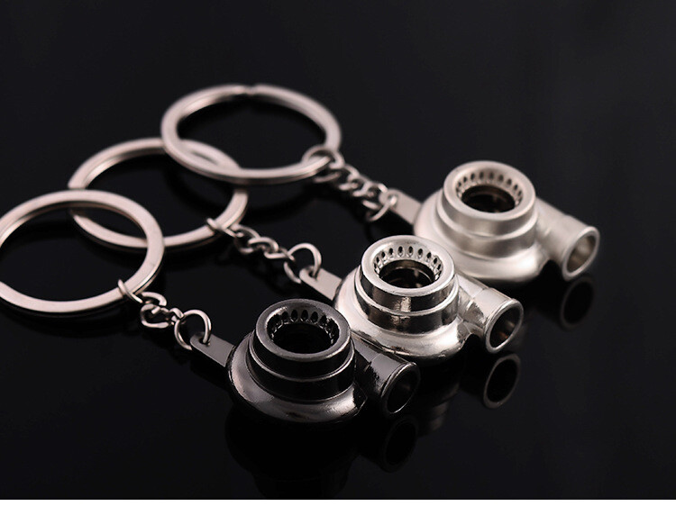 Car Turbocharger Engine Metal Key Metal Keychain