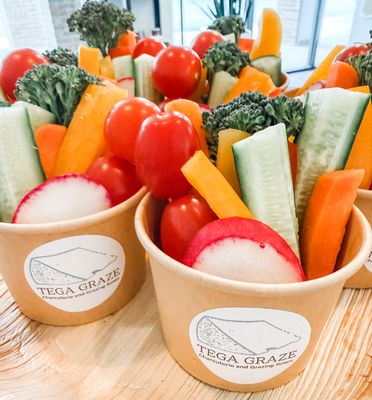 One Dozen Individual Crudités &amp; Hummus Cups! 🥕🥒