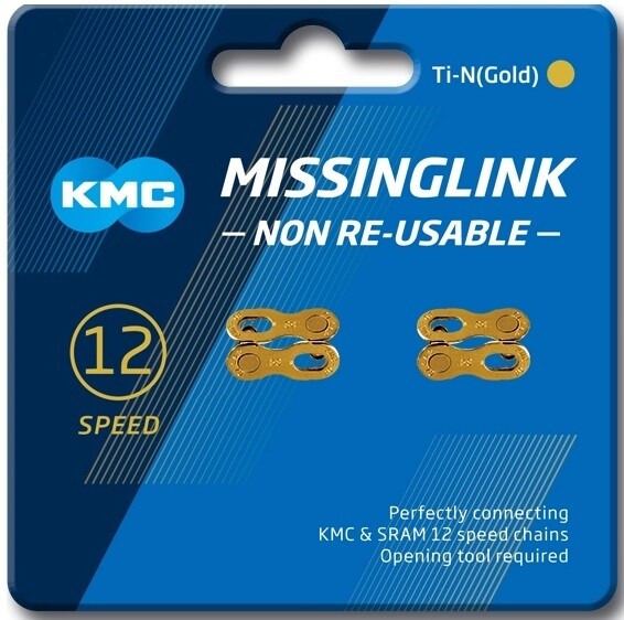 KMC Chain Link 12spd – 2/card – Ti/Gold