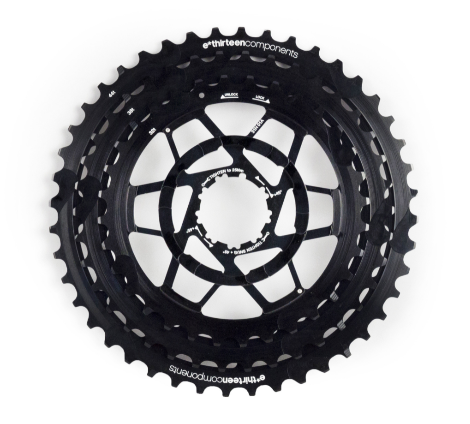 e*13 32-38-44t Aluminum Cogs for 11spd TRS Cassette Config for Cassette