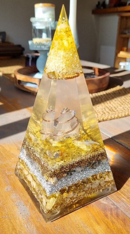 Golden Goddess Russian Orgone Pyramid