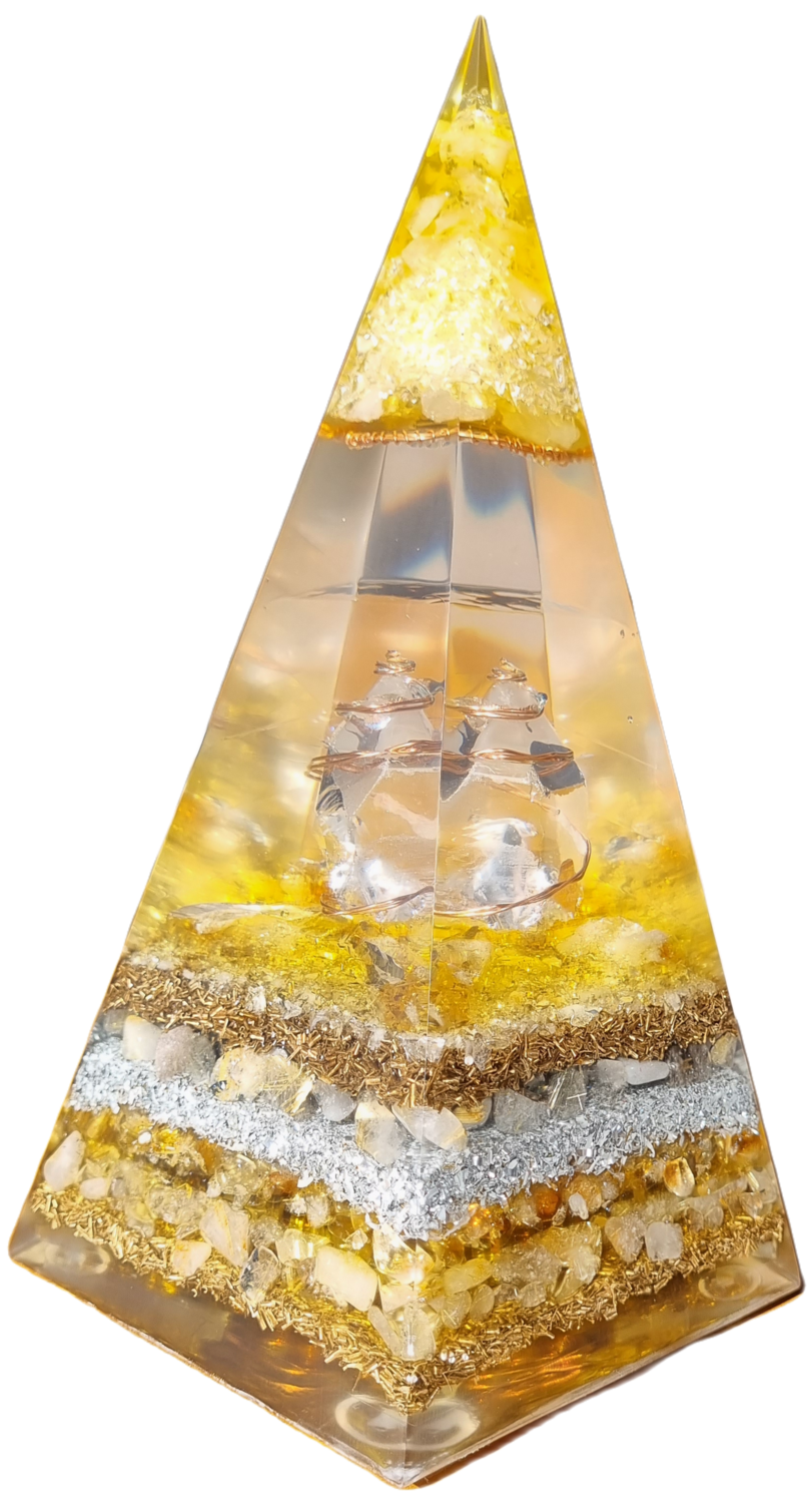 Golden Goddess Russian Orgone Pyramid
