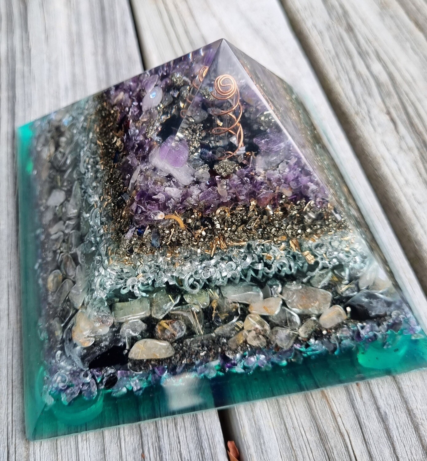 Amethyst Pyrite Quartz Giza Orgone Energy Pyramid