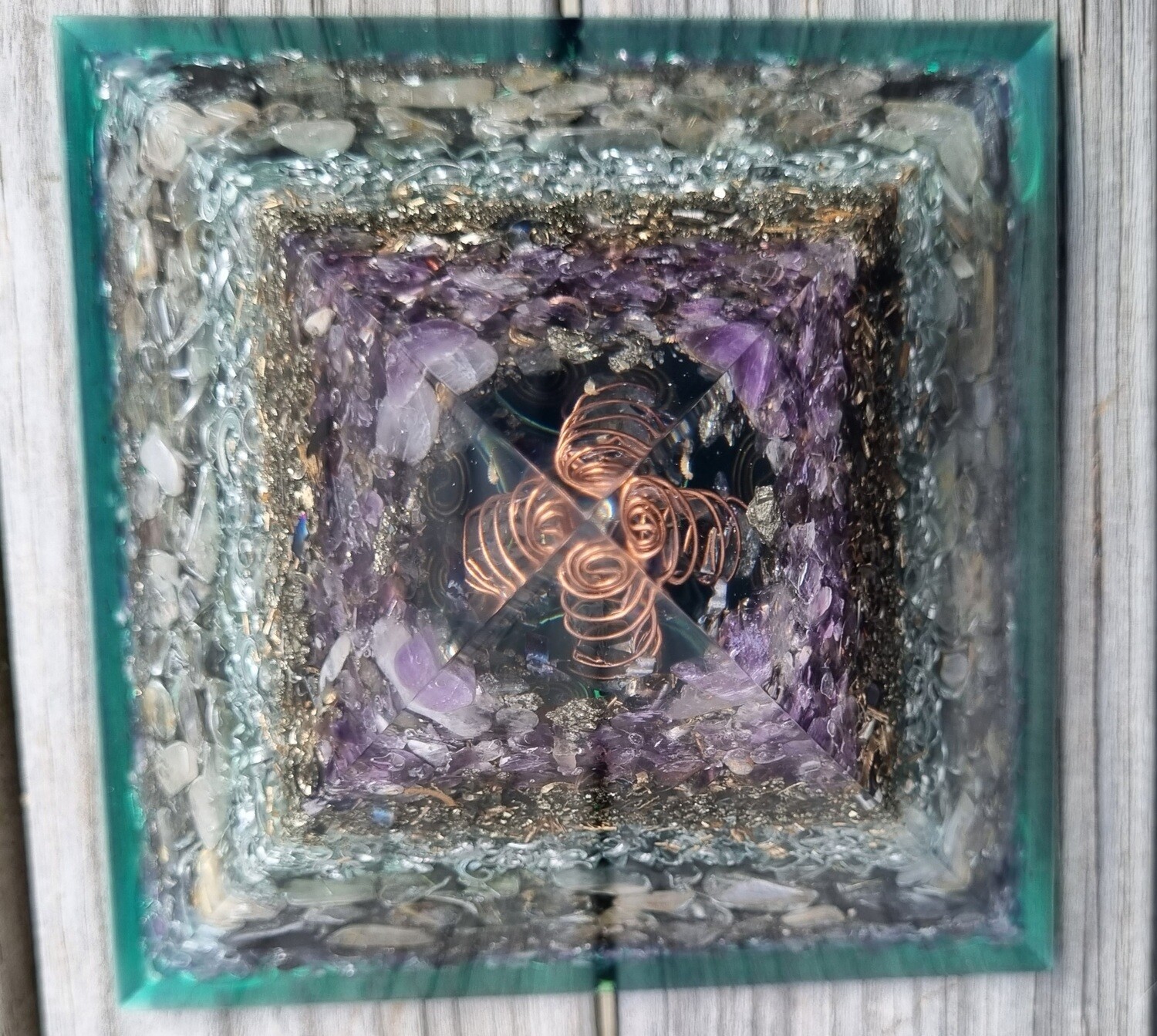 Amethyst Pyrite Quartz Giza Orgone Energy Pyramid