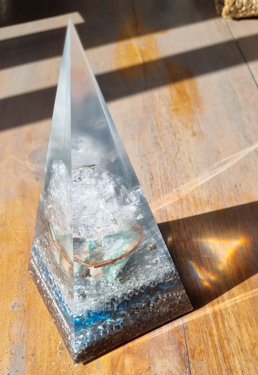 Raw Quartz Amazonite Russian Orgone Energy Pyramid