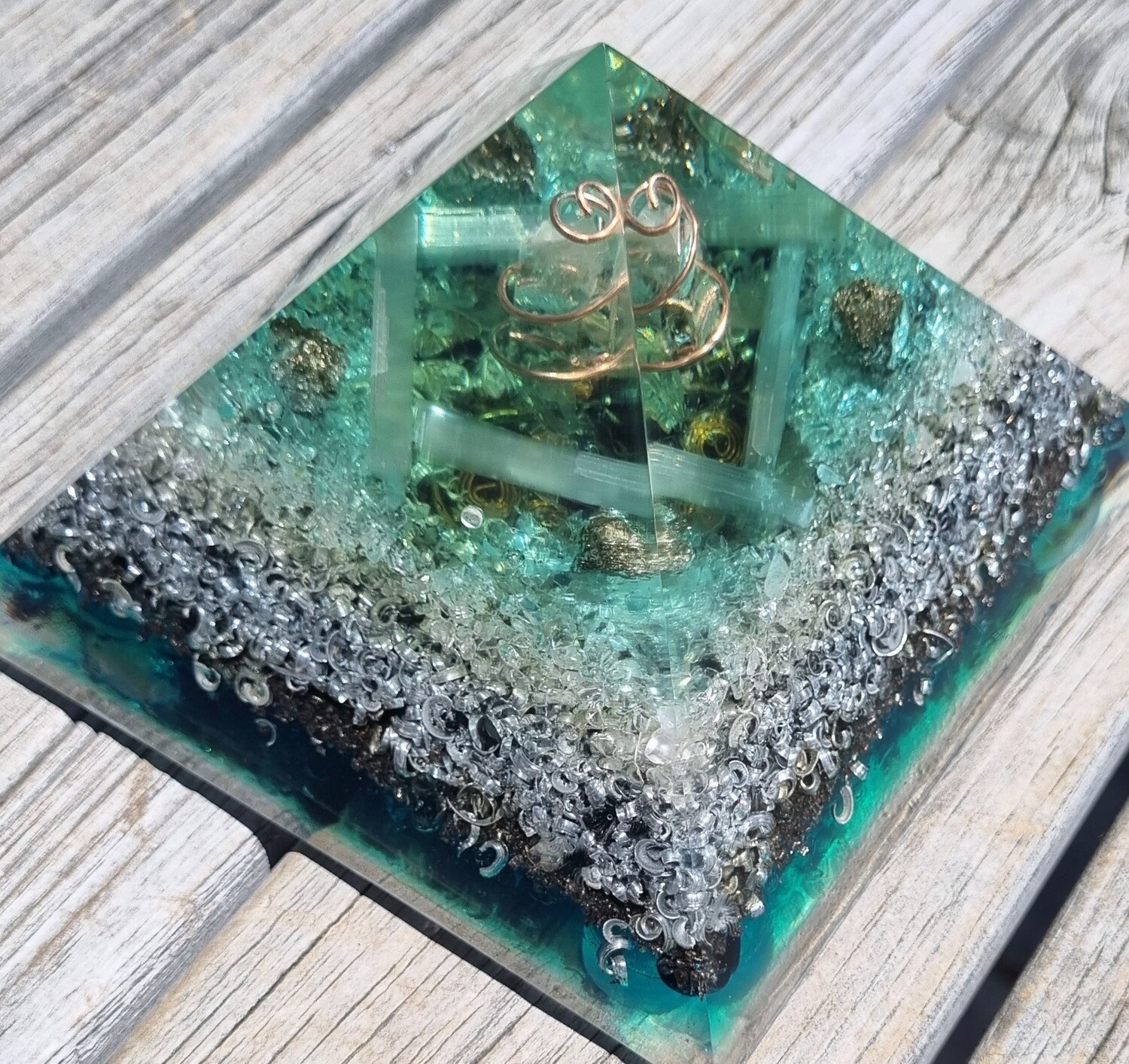 Pyrite Selenite Quartz Giza Orgone Energy Pyramid