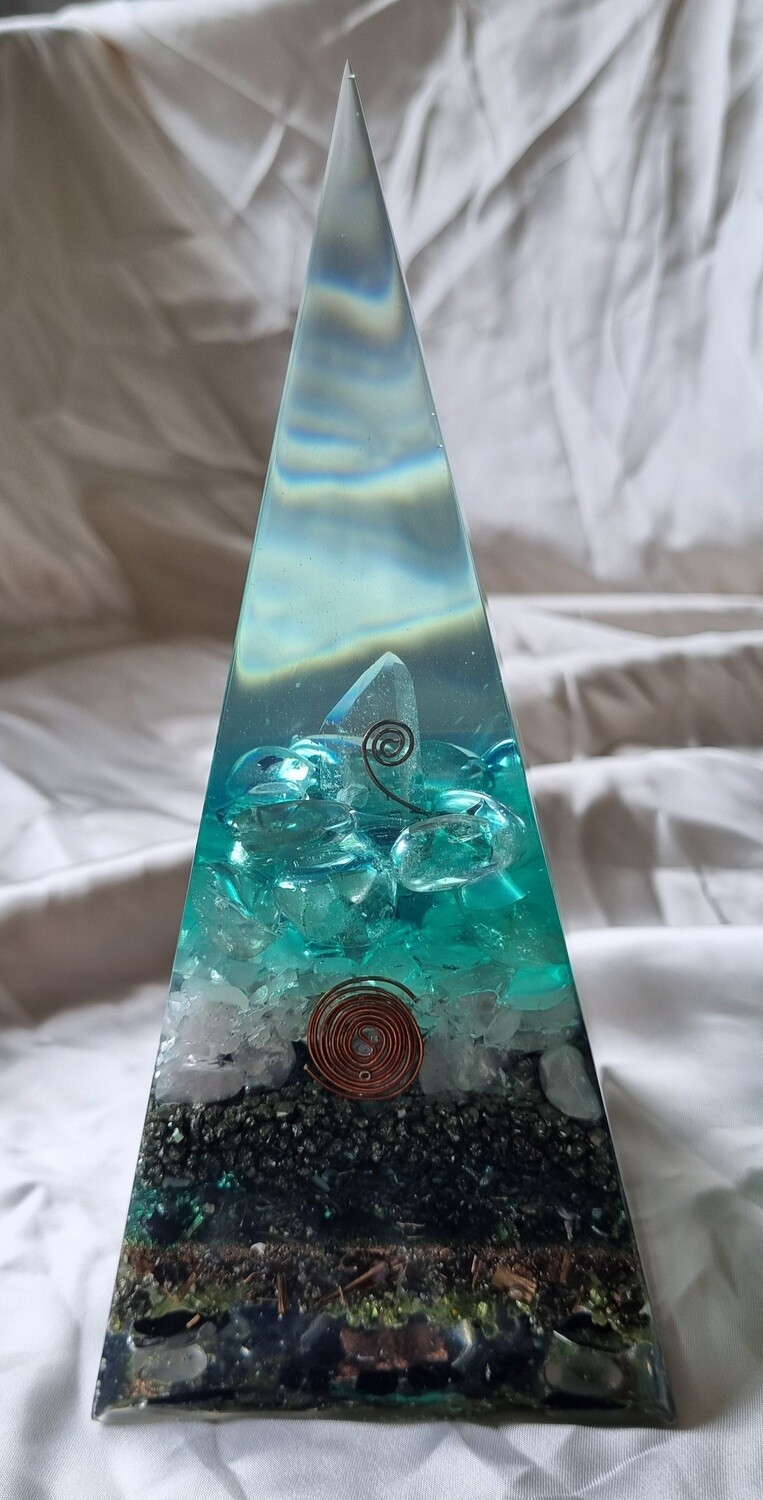Clear Quartz Spheres Koru Russian Orgone Energy Pyramid