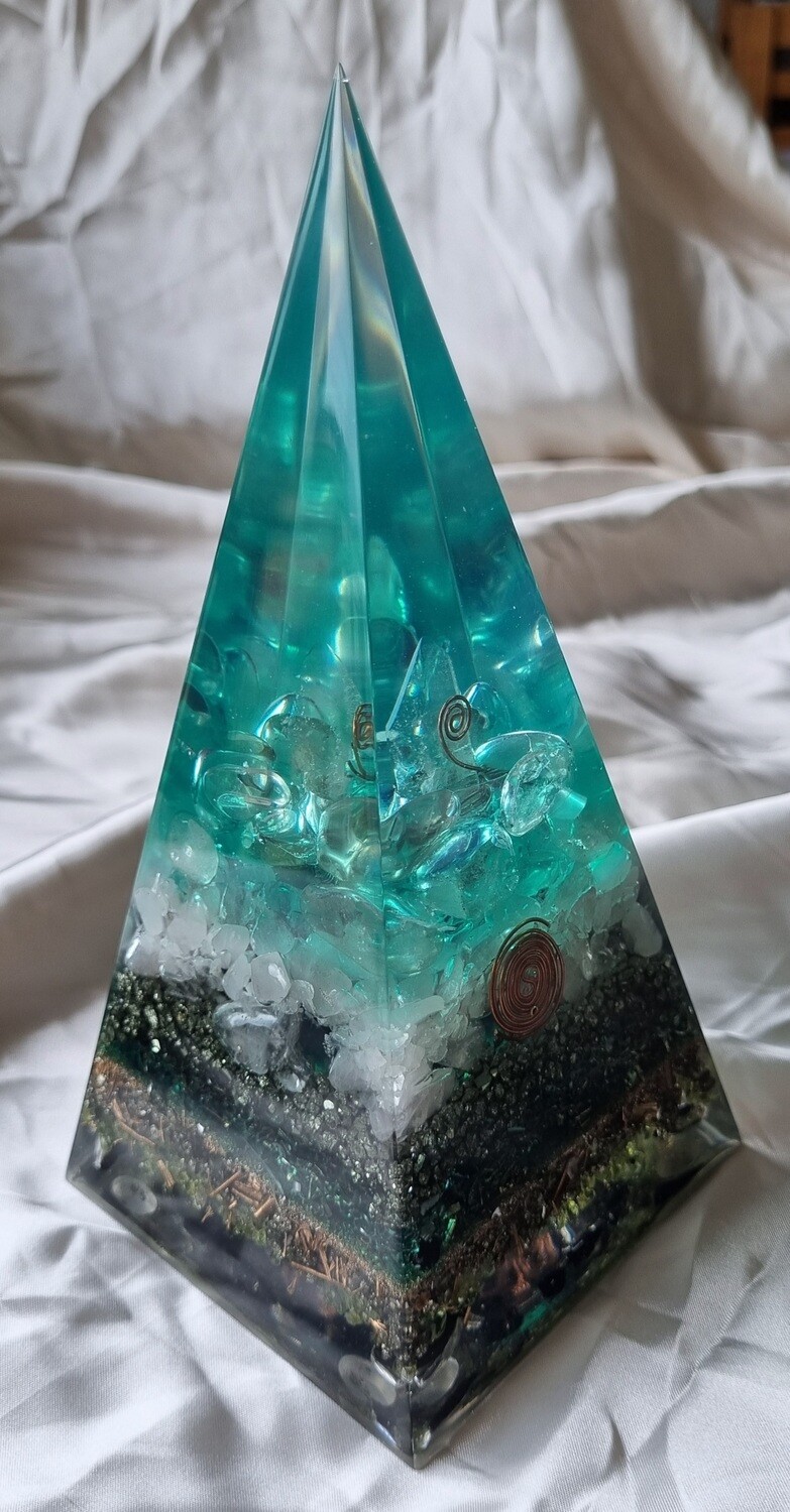 Clear Quartz Spheres Koru Russian Orgone Energy Pyramid