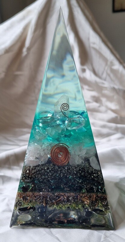 Clear Quartz Spheres Koru Russian Orgone Energy Pyramid