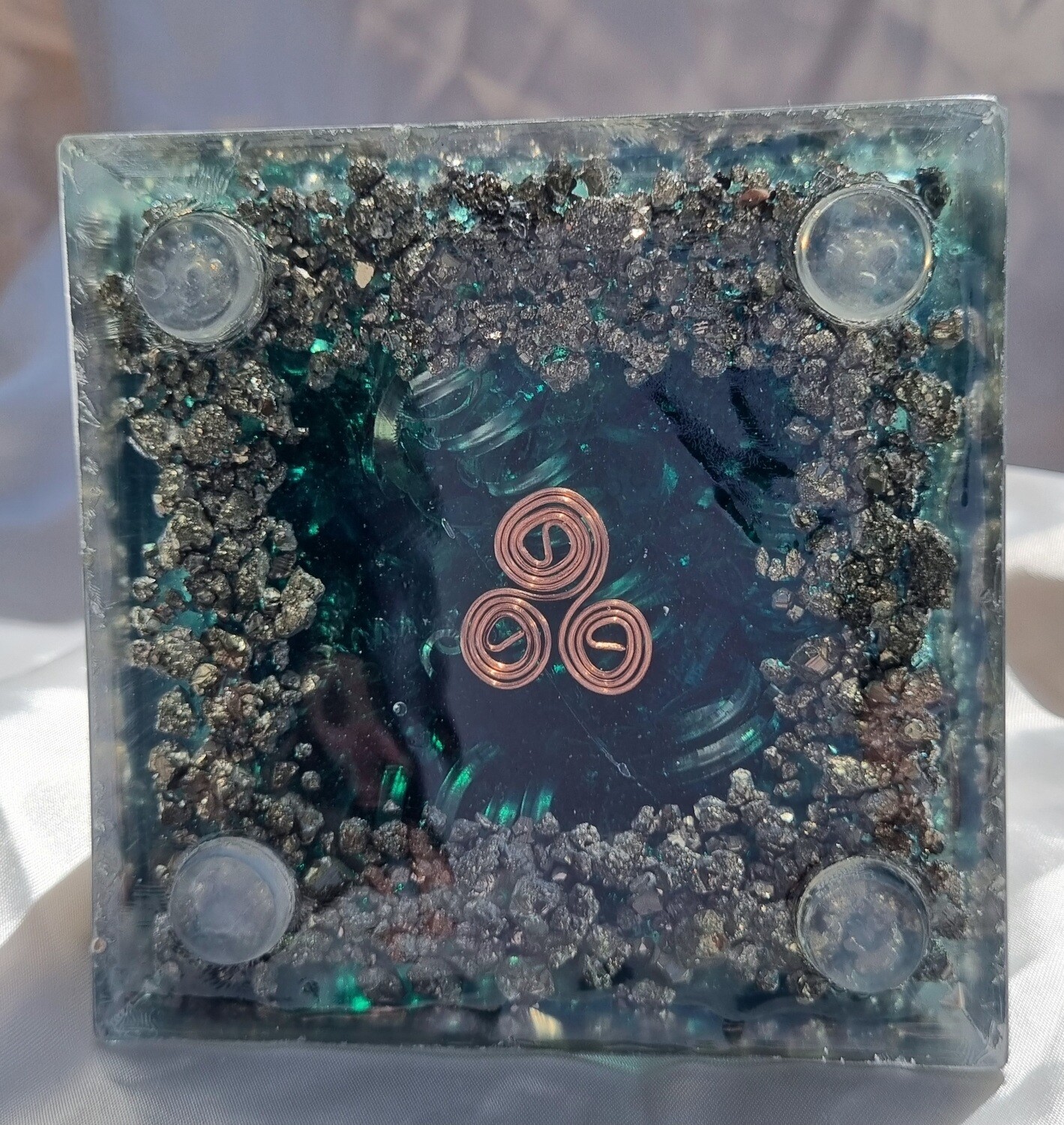 Amethyst Point Copper Koru Fluorite Selenite Russian Orgone Energy Pyramid