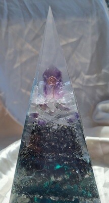 Amethyst Point Copper Koru Fluorite Selenite Russian Orgone Energy Pyramid