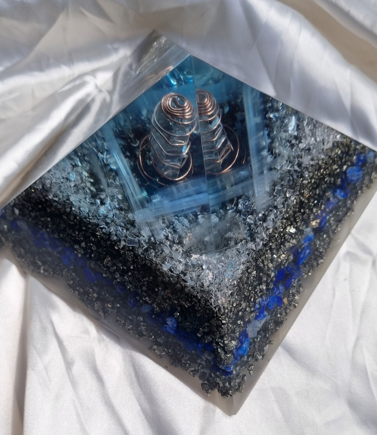 Lapis Lazuli Selenite Pyrite Giza Orgone Energy Pyramid