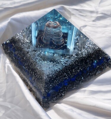 Lapis Lazuli Selenite Pyrite Giza Orgone Energy Pyramid