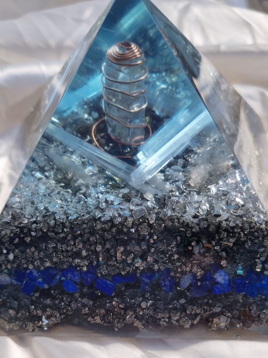 Lapis Lazuli Selenite Pyrite Giza Orgone Energy Pyramid