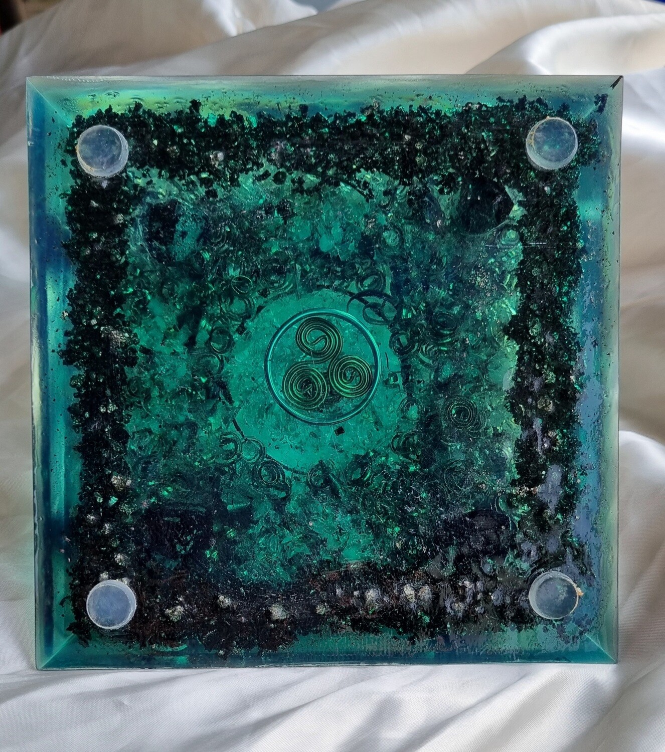 Copper Koru Peridot Amethyst Giza Orgone Energy Pyramid