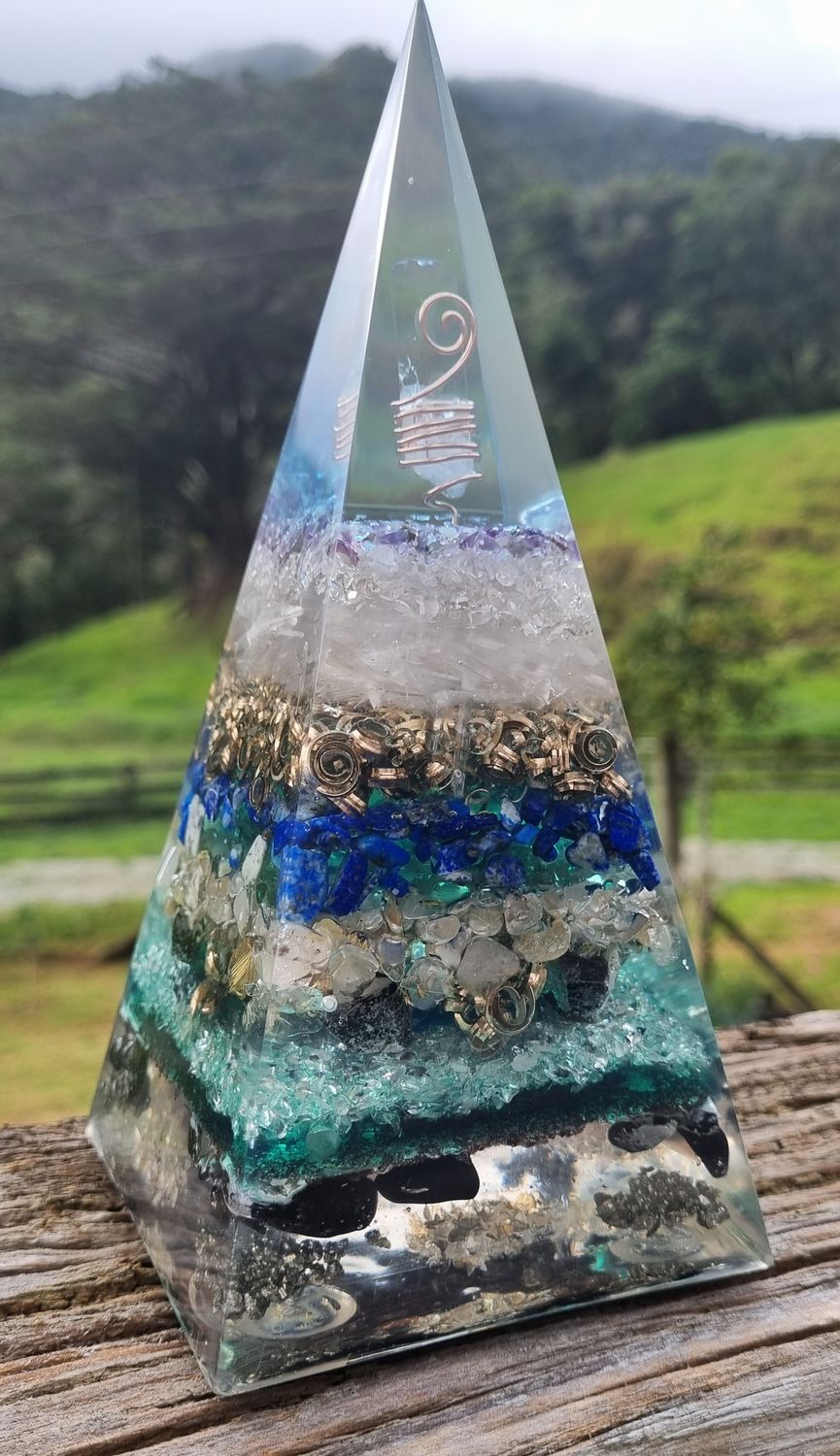 Lapis Lazuli Amethyst Quartz Russian Orgone Energy Pyramid