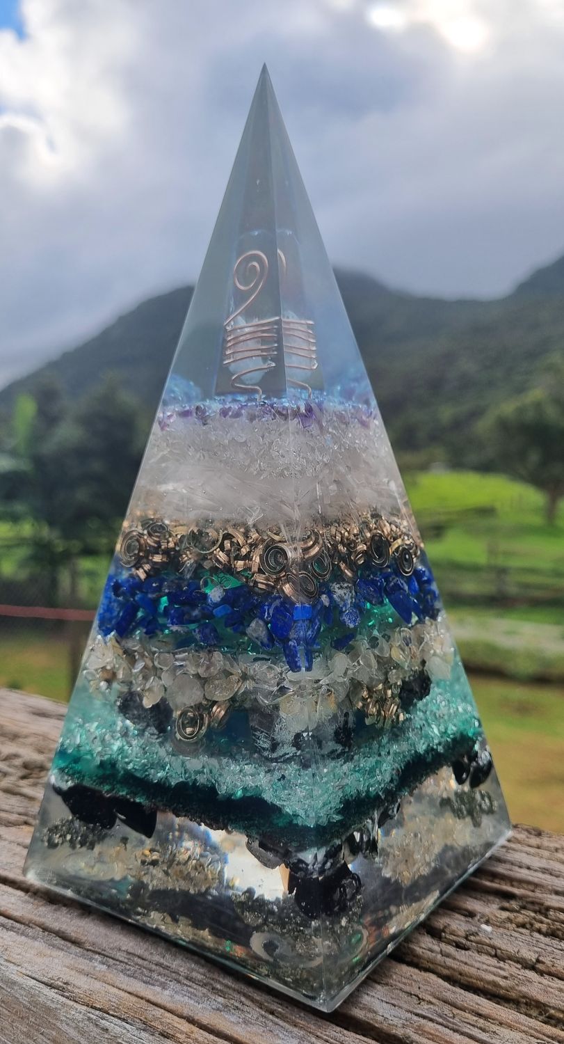 Lapis Lazuli Amethyst Quartz Russian Orgone Energy Pyramid